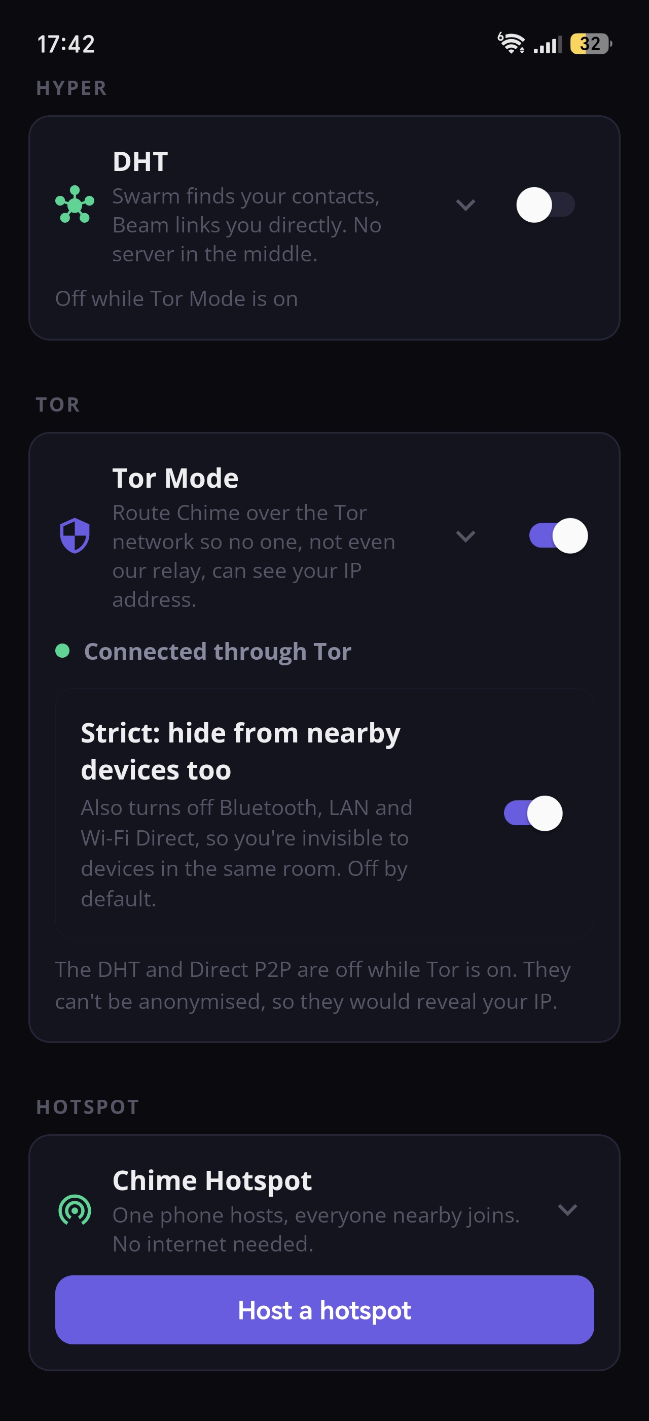 Tor Mode connected