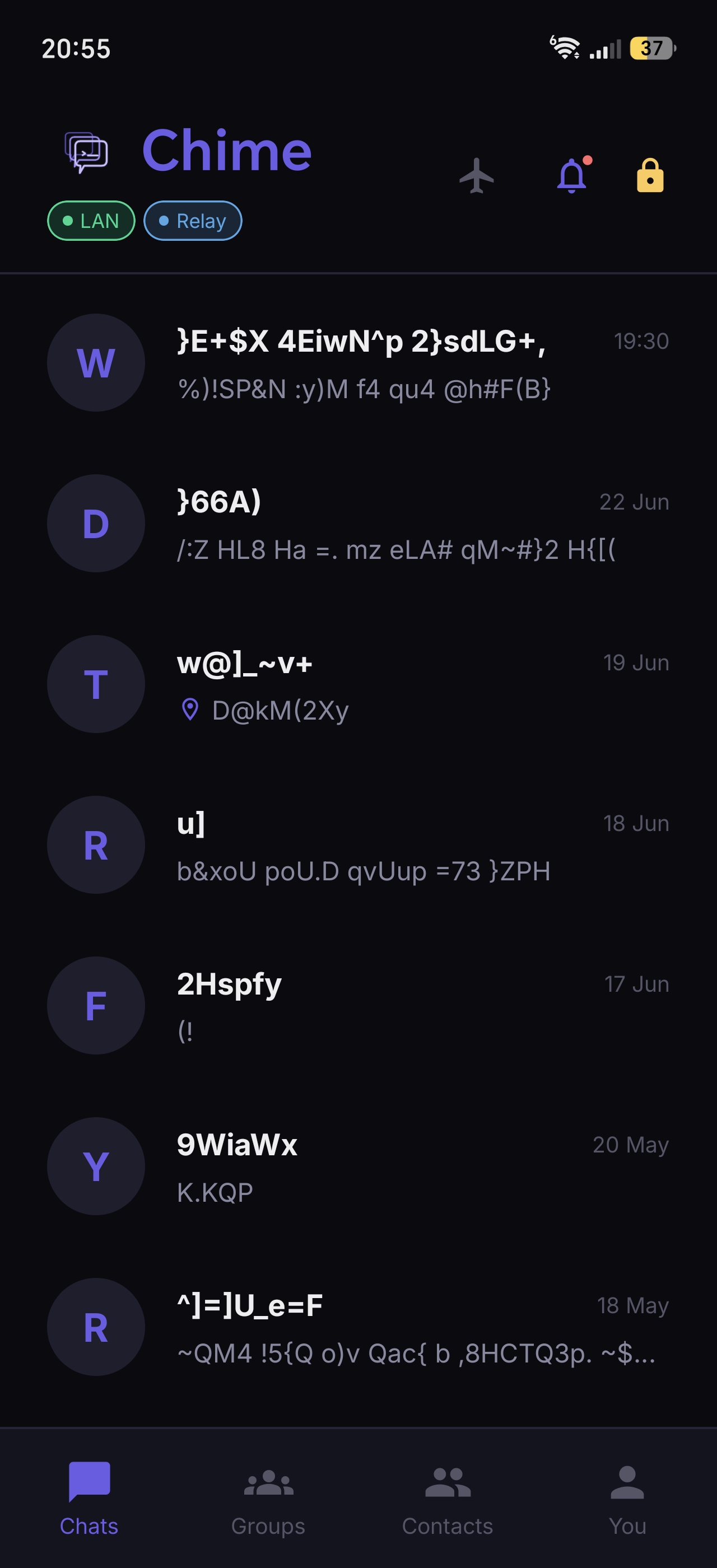Chime encrypted chats